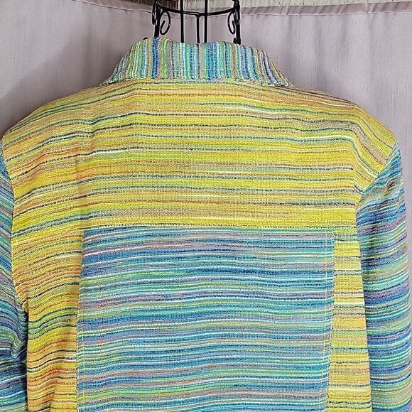 DRAPERS AND DAMONS Blue, Yellow, Red Striped Jacket Large - Picture 6 of 8